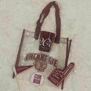 Lafayette College Clear Stadium Bag w/Sports Fan & Spirit Gear (Bed Party Ready)